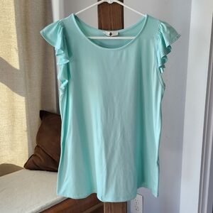 Les Amis Aqua Ruffle Tank, Size L